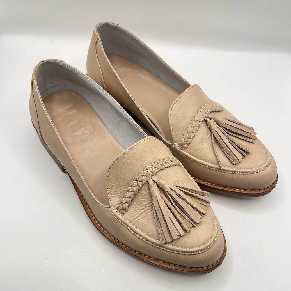 Bali Elf‎ Brooklyn Leather Loafers With Tassel Sz 9 Ivory Handmade Classic City